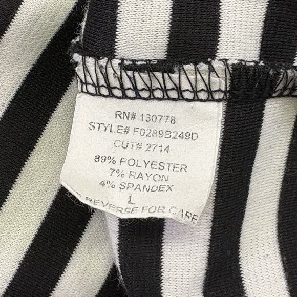 Living Doll Black White Striped Peplum Bodycon Sleeveless Mini Dress Size L - Picture 3 of 9